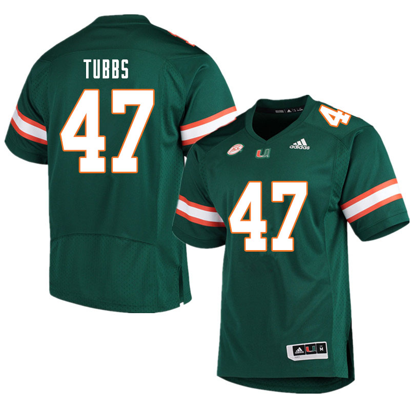 Men #47 Mykel Tubbs Miami Hurricanes College Football Jerseys Sale-Green